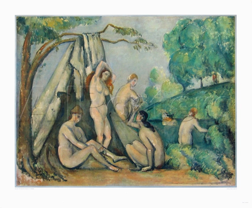 Bathers in Front of a Tent - Paul Cezanne Painting